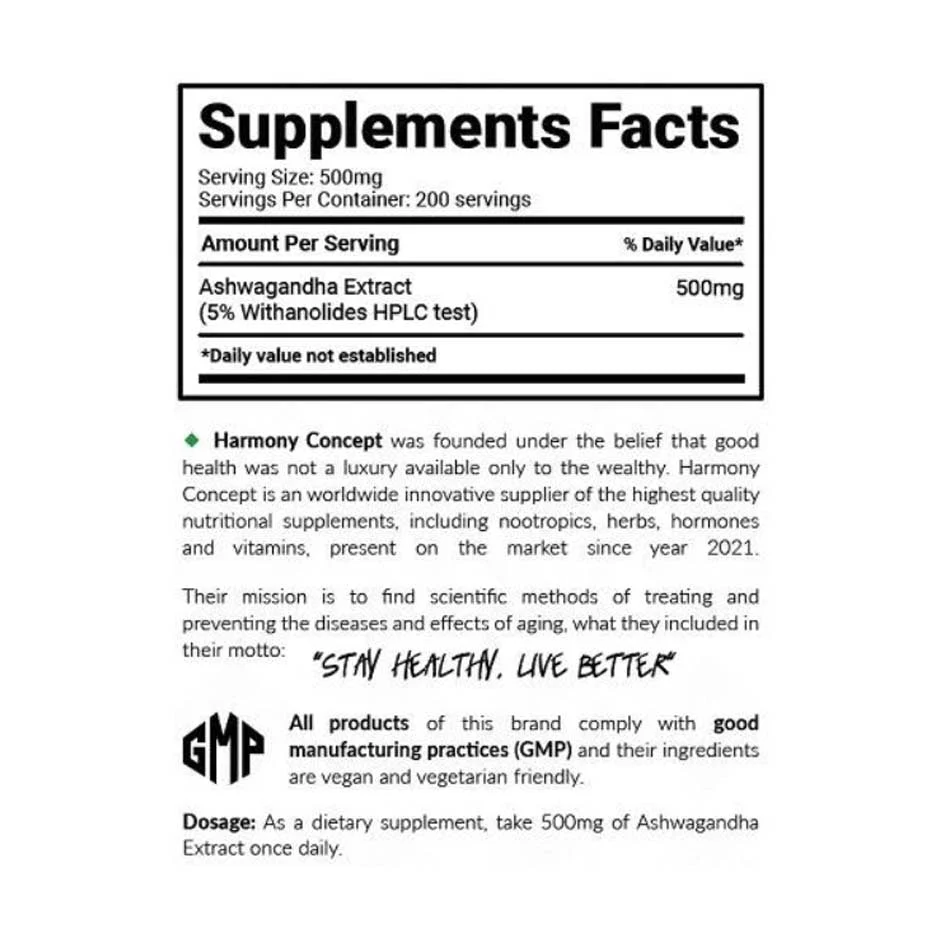 Harmony Concept Ashwagandha 5% 100g - Image 2
