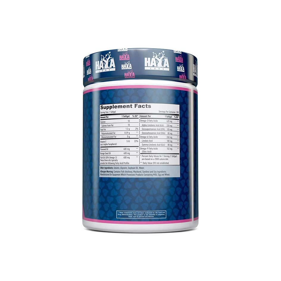 Haya Labs Omega 3-6-9 200 softgels - Image 3