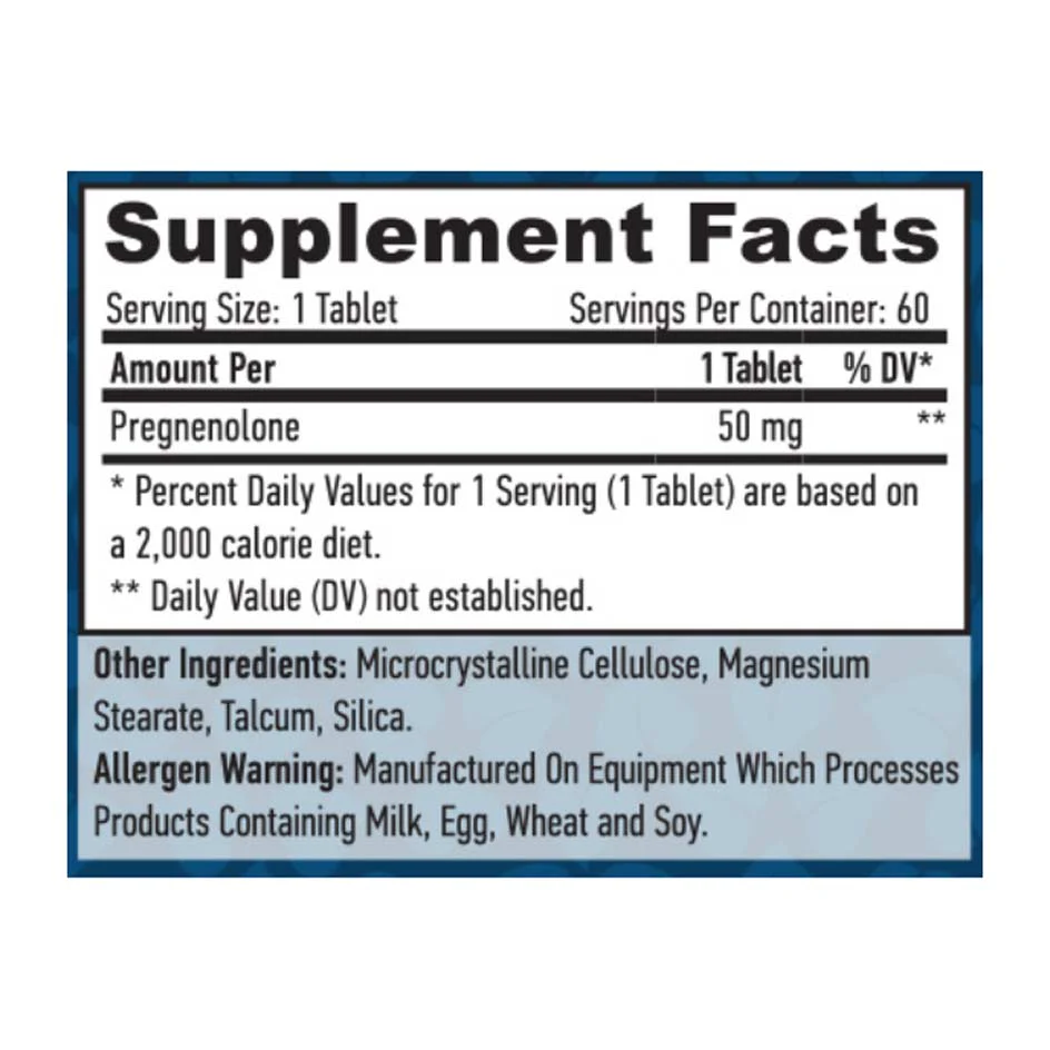 Haya Labs Pregnenolone 50mg / 60 tabs - Image 2