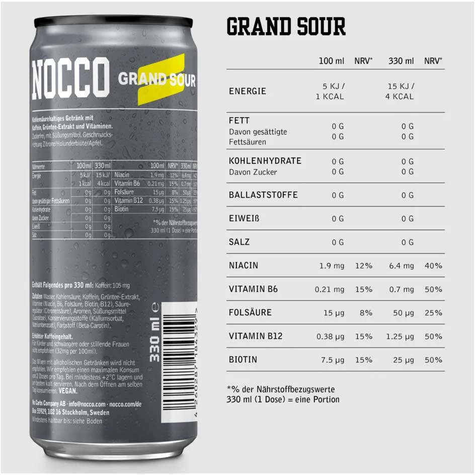 Nocco Focus Energy Drink 330ml - Image 8