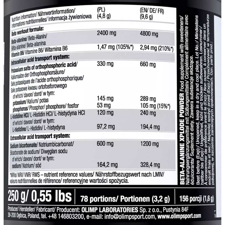 Olimp Beta-Alanine Xplode 250g - Image 2