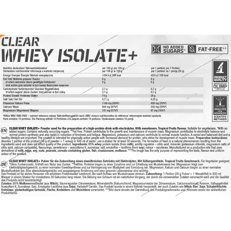 Olimp Clear Whey Isolate 350g - Image 4
