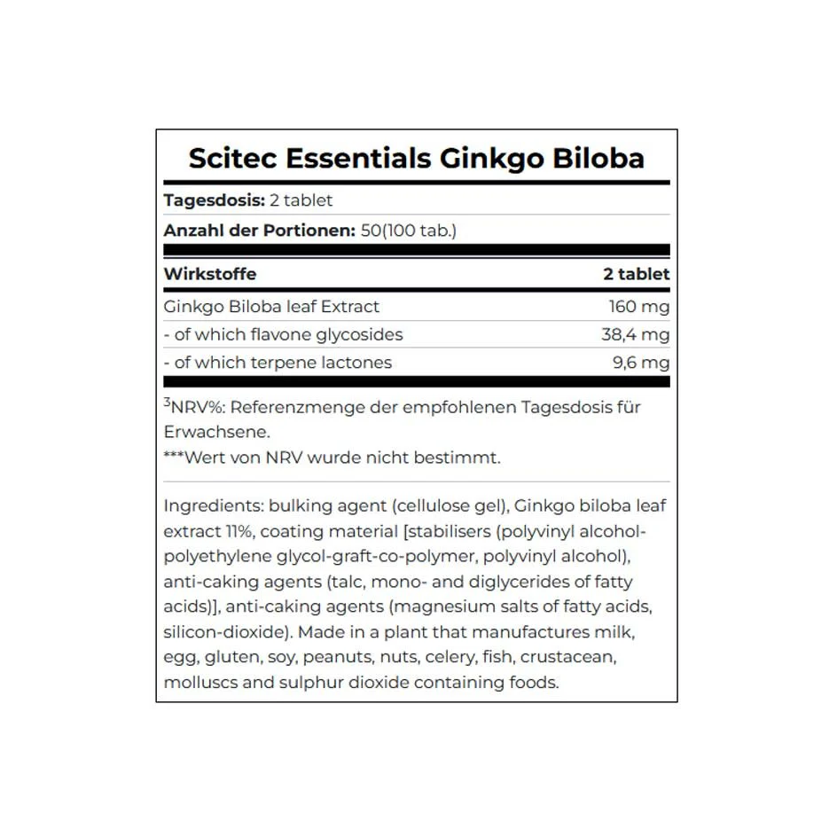Scitec Nutrition Ginkgo Biloba 100 tabs - Image 2