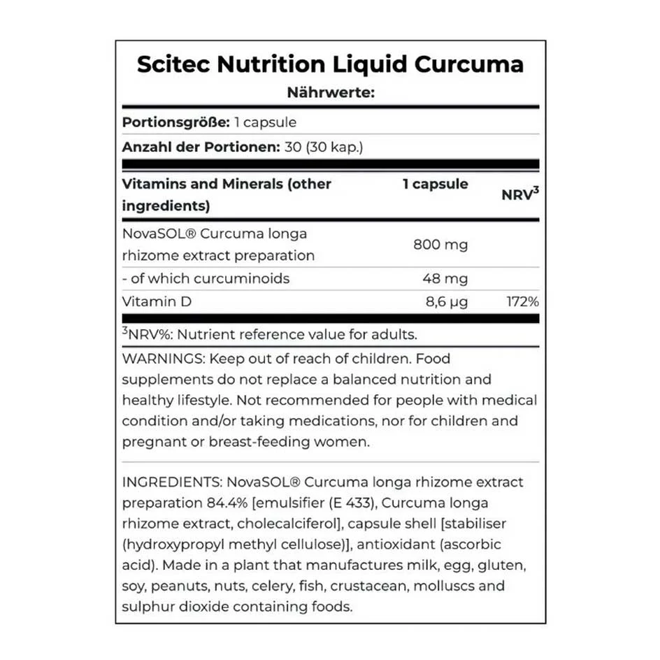 Scitec Nutrition Liquid Curcuma 30 caps - Image 2